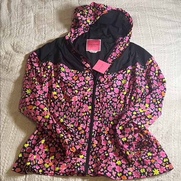 Kate Spade pink and black Floral jacket size M